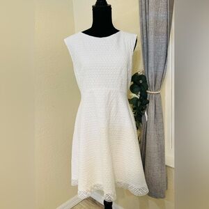 NEW TAHARI ARTHUR LEVINE White Cotton Crochet Eyelet Dress Size 16 - NEW - NWOT